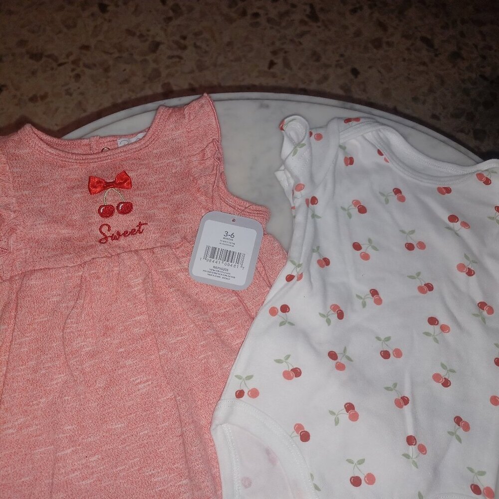 Rene Rofe Baby Girls 2-Piece Set NWT 3-6 Months Cherries